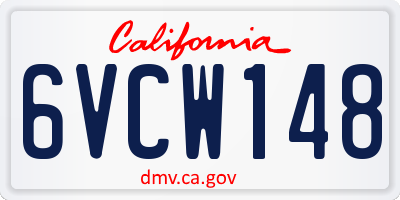 CA license plate 6VCW148