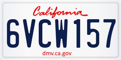 CA license plate 6VCW157