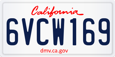 CA license plate 6VCW169