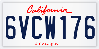 CA license plate 6VCW176