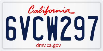 CA license plate 6VCW297