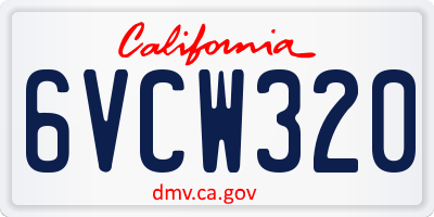 CA license plate 6VCW320