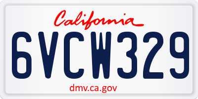 CA license plate 6VCW329