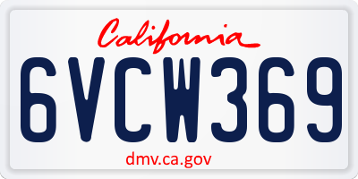 CA license plate 6VCW369