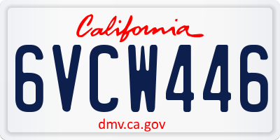 CA license plate 6VCW446