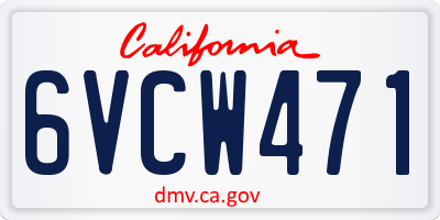 CA license plate 6VCW471
