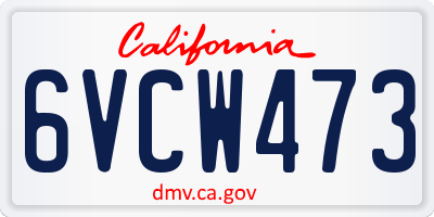 CA license plate 6VCW473