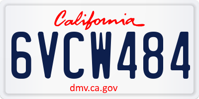 CA license plate 6VCW484