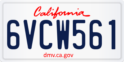 CA license plate 6VCW561