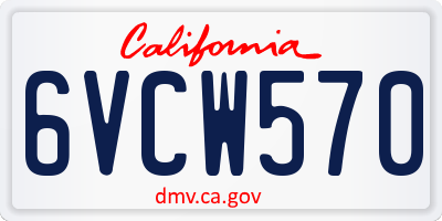 CA license plate 6VCW570