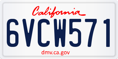 CA license plate 6VCW571