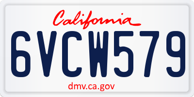 CA license plate 6VCW579