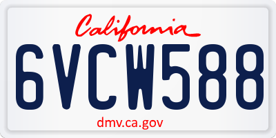 CA license plate 6VCW588
