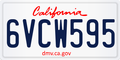 CA license plate 6VCW595