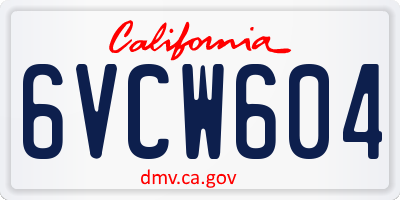CA license plate 6VCW604
