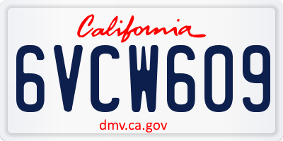 CA license plate 6VCW609
