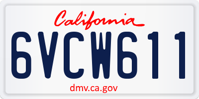 CA license plate 6VCW611