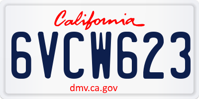 CA license plate 6VCW623