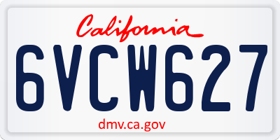 CA license plate 6VCW627