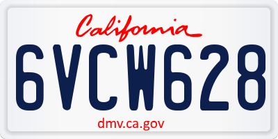 CA license plate 6VCW628
