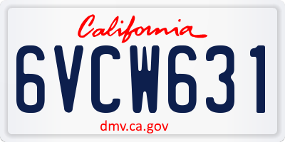 CA license plate 6VCW631