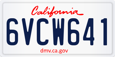 CA license plate 6VCW641