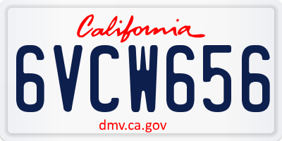 CA license plate 6VCW656