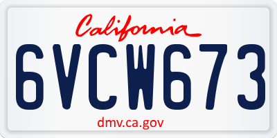 CA license plate 6VCW673