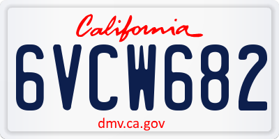 CA license plate 6VCW682