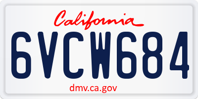 CA license plate 6VCW684