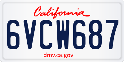 CA license plate 6VCW687