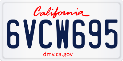 CA license plate 6VCW695