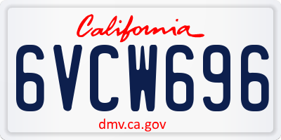 CA license plate 6VCW696