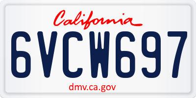 CA license plate 6VCW697