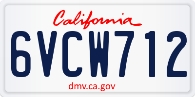 CA license plate 6VCW712