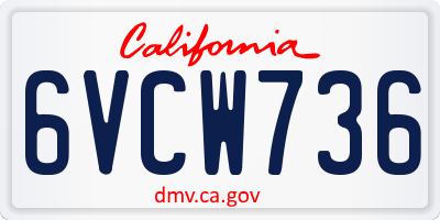 CA license plate 6VCW736