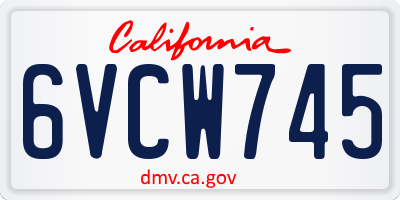 CA license plate 6VCW745