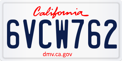 CA license plate 6VCW762