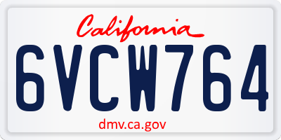 CA license plate 6VCW764