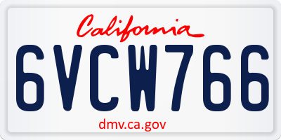 CA license plate 6VCW766