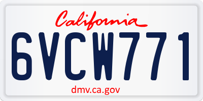 CA license plate 6VCW771