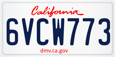 CA license plate 6VCW773