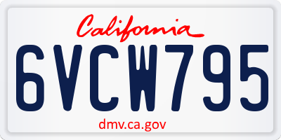 CA license plate 6VCW795