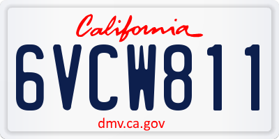 CA license plate 6VCW811