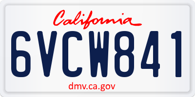 CA license plate 6VCW841