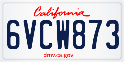 CA license plate 6VCW873