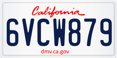 CA license plate 6VCW879