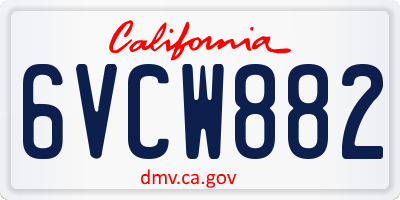CA license plate 6VCW882