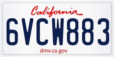 CA license plate 6VCW883