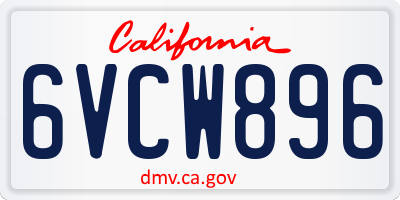 CA license plate 6VCW896